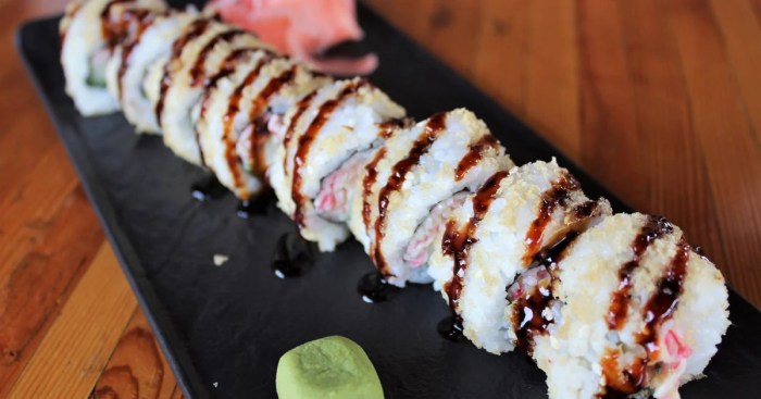 Sushi crunchy tuna shrimp roll rolls crab fried food onions crunch recipes spicy bing recipe sauce found finally kind japanese